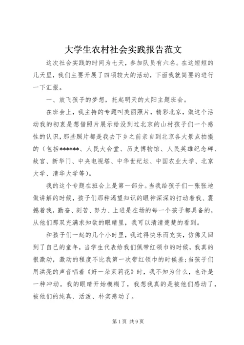大学生农村社会实践报告范文.docx