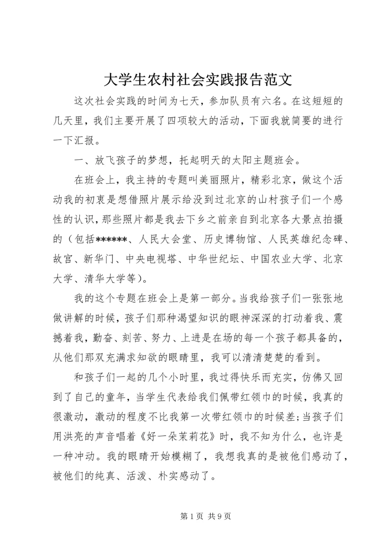大学生农村社会实践报告范文.docx
