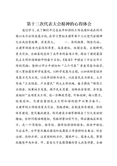 第十三次代表大会精神的心得体会 (3)