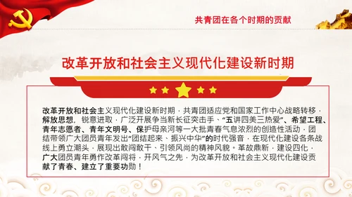在庆祝共青团成立100周年大会上的讲话PPT