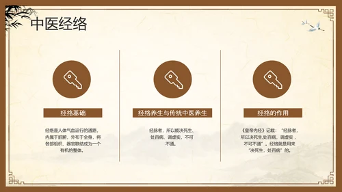 棕色复古中医经络养生PPT模板宣传PPT动态PPT