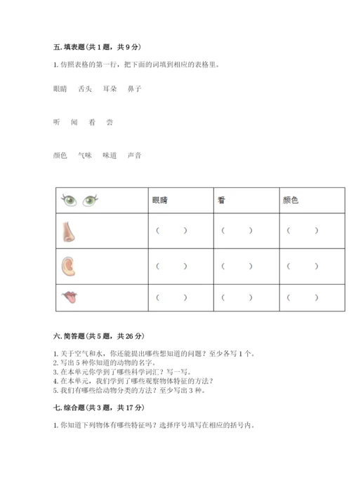 教科版一年级下册科学期末测试卷及完整答案（夺冠系列）.docx