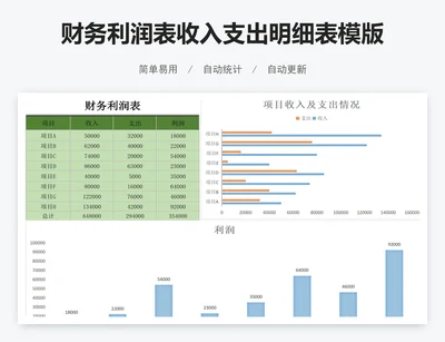 财务利润表收入支出明细表模版