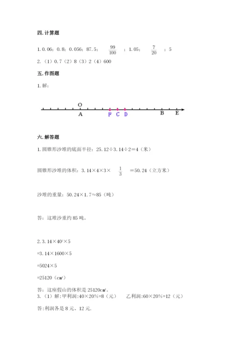小学六年级下册数学期末卷1套.docx