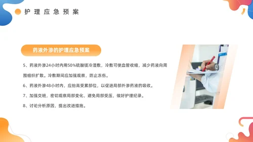蓝色商务风药液外渗的应急预案及处理PPT模板护理医疗
