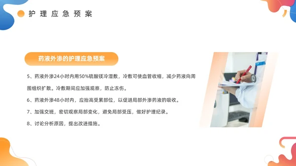 蓝色商务风药液外渗的应急预案及处理PPT模板护理医疗