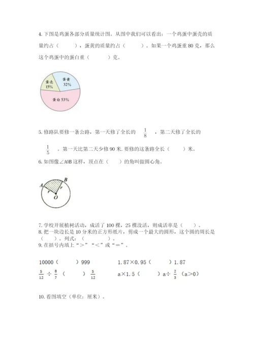 2022年人教版六年级上册数学期末测试卷（网校专用）word版.docx