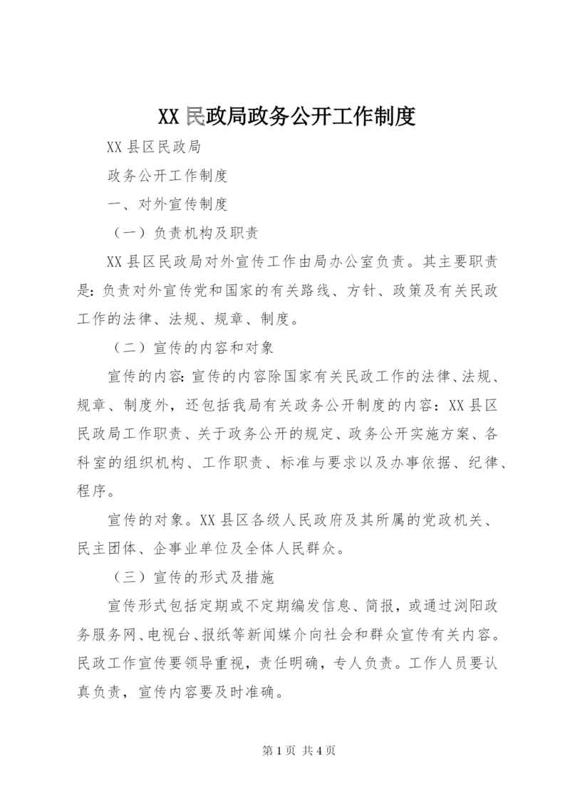 XX民政局政务公开工作制度.docx