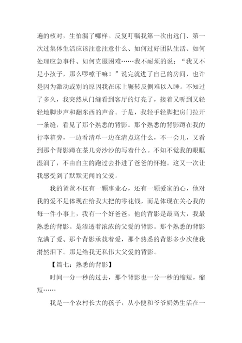 熟悉的背影作文600字.docx