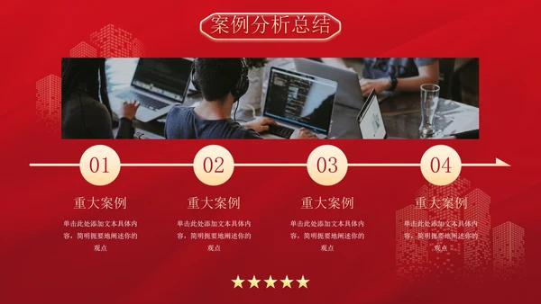红金高级简约法律行业述职报告PPT模板