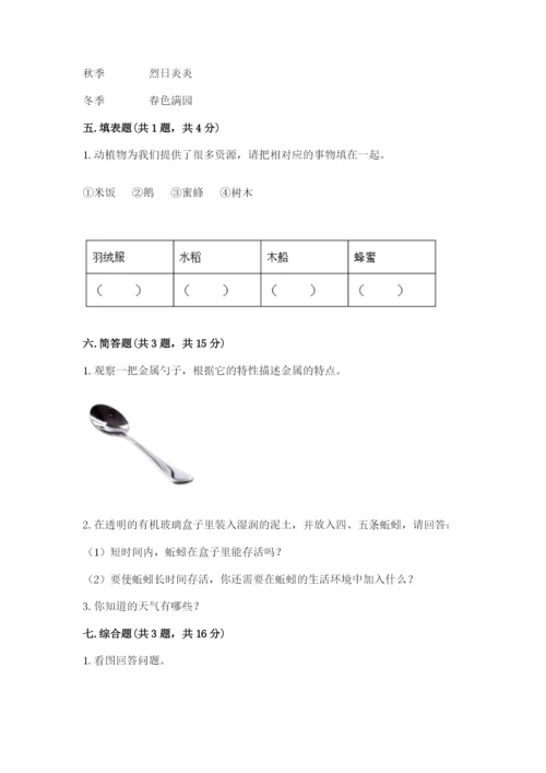 教科版小学二年级上册科学期末测试卷含答案（培优a卷）.docx