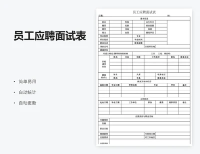 员工应聘面试表