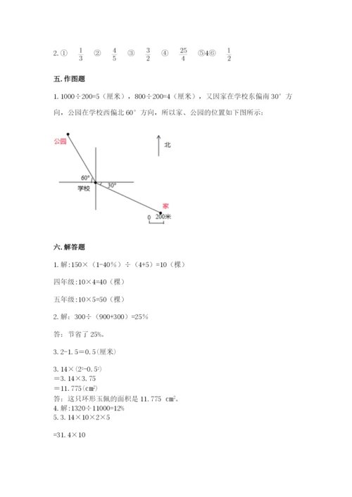 六年级上册数学期末测试卷（各地真题）word版.docx