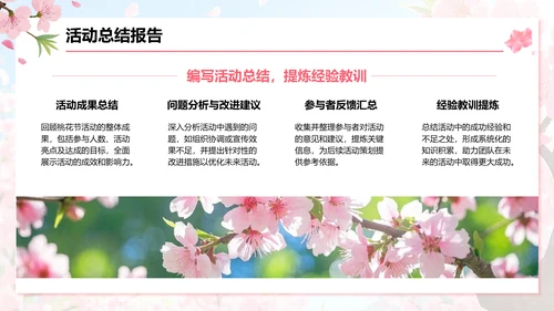 粉色插画风桃花节活动方案展示PPT模板