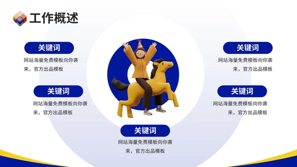 紫色3D插画风汇报通用PPT模板