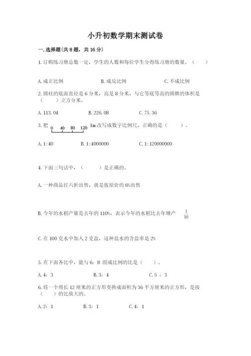 小升初数学期末测试卷含完整答案（名校卷）.docx