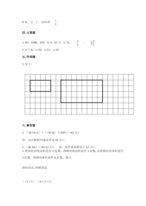 三门县六年级下册数学期末测试卷完整答案.docx