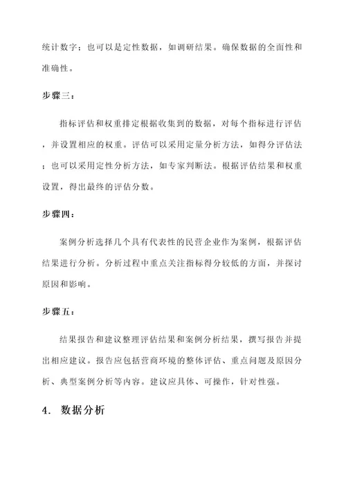 民营企业营商环境评估方案