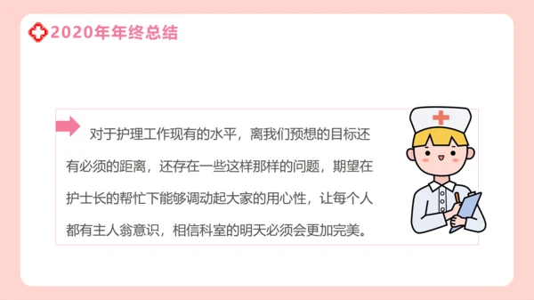 淡粉色卡通风护士年终工作总结PPT模板