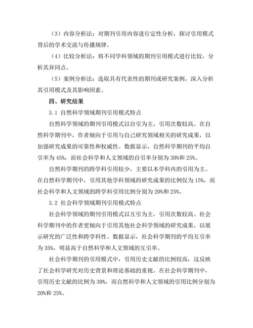 不同学科领域期刊的引用模式比较研究