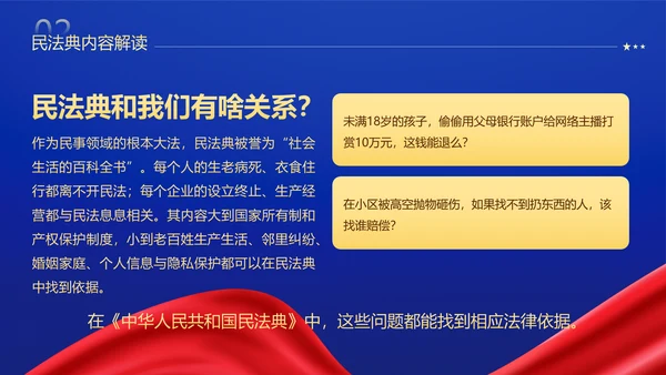 民法典法律普法精神PPT模板