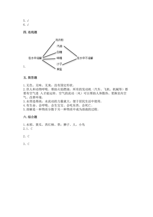 苏教版一年级下册科学期末测试卷及参考答案【实用】.docx