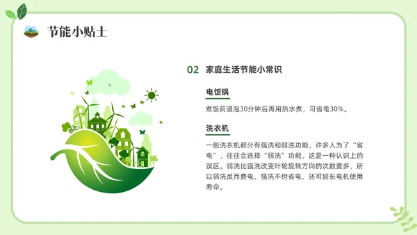 绿色插画节能宣传进校园节能宣传PPT课件节能宣传周
