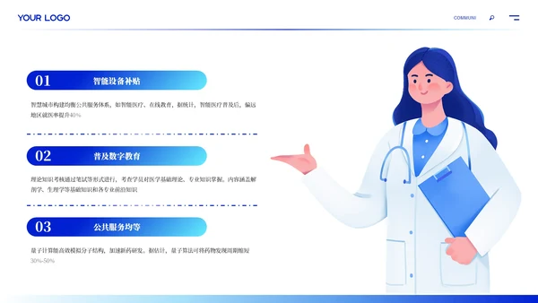 深蓝色商务医疗规培展望ppt模板
