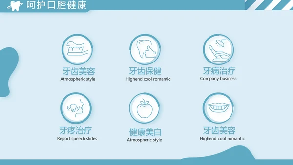 蓝色简约牙科工作总结汇报动态PPT