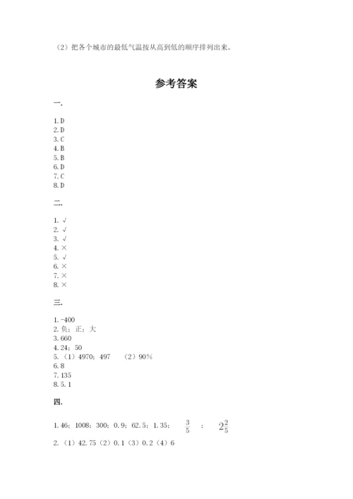 苏教版六年级数学下学期期末测试题及答案（最新）.docx