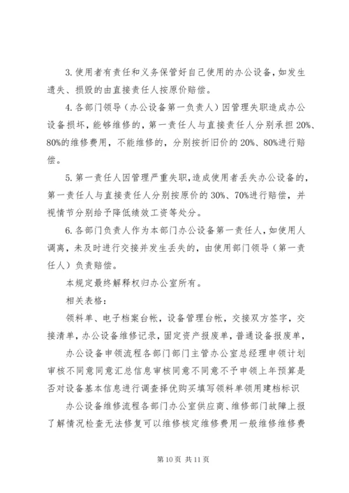 公司办公设备设施管理办法细则 (4).docx