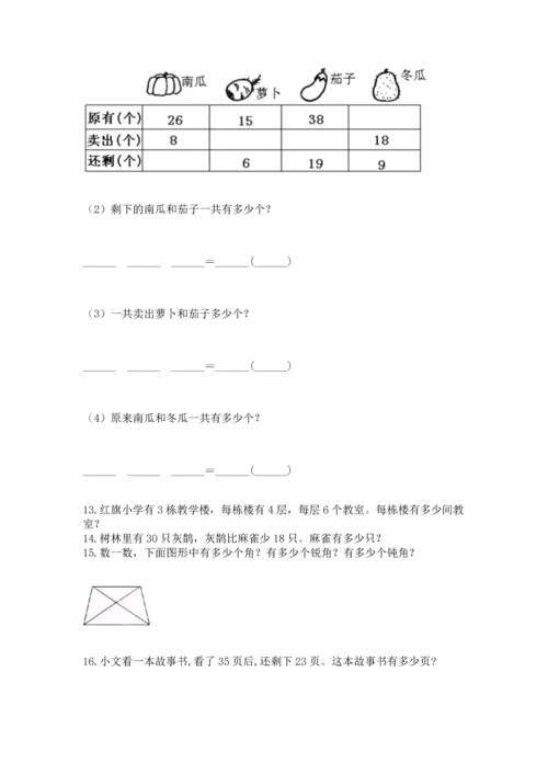 二年级上册数学应用题100道精品【典优】.docx