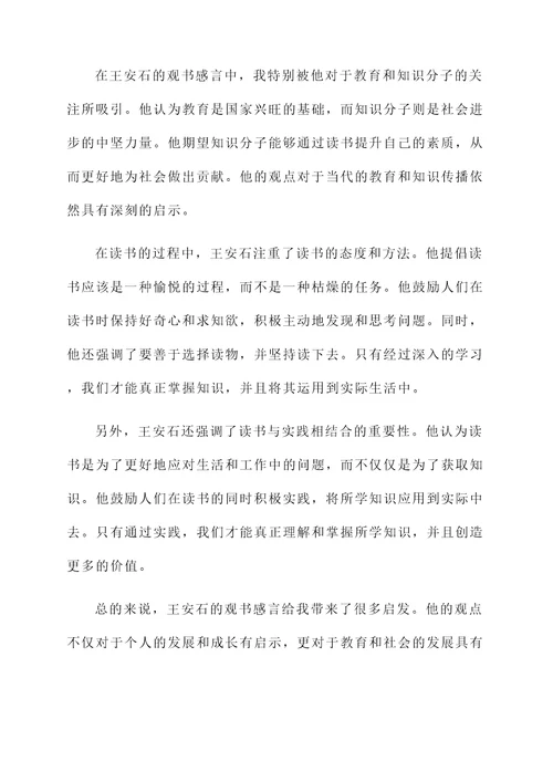 王安石观书感言
