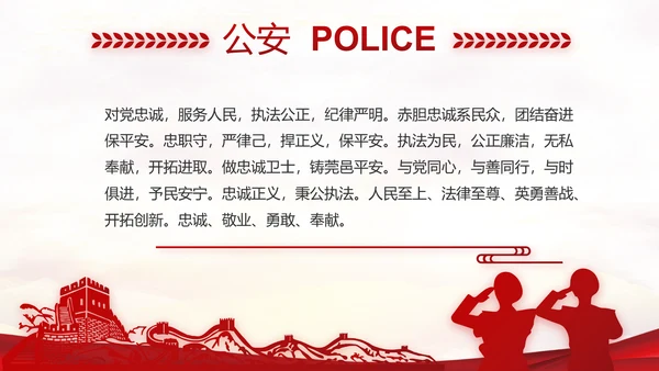 红色大气最美警察评选活动动态PPT模板