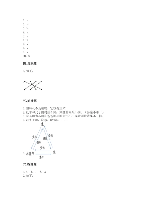 教科版一年级上册科学期末测试卷及答案（新）.docx