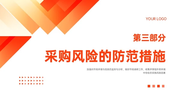 橙红色简约形状采购风险控制培训PPT课件