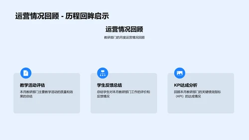教研运营月报告PPT模板