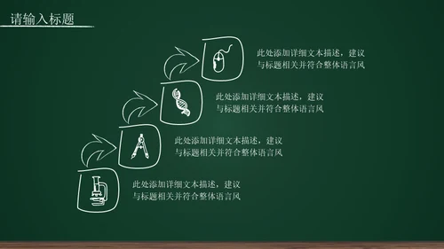 黑板背景粉笔手绘教育工作汇报通用PPT模板