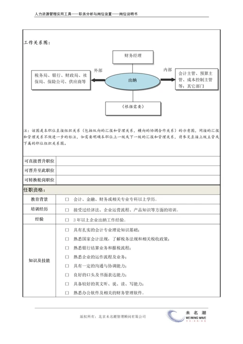 岗位说明书：出纳.docx