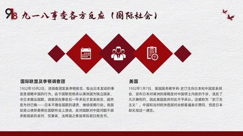 红色简约九一八事变九一八PPT模板宣传PPT动态PPT
