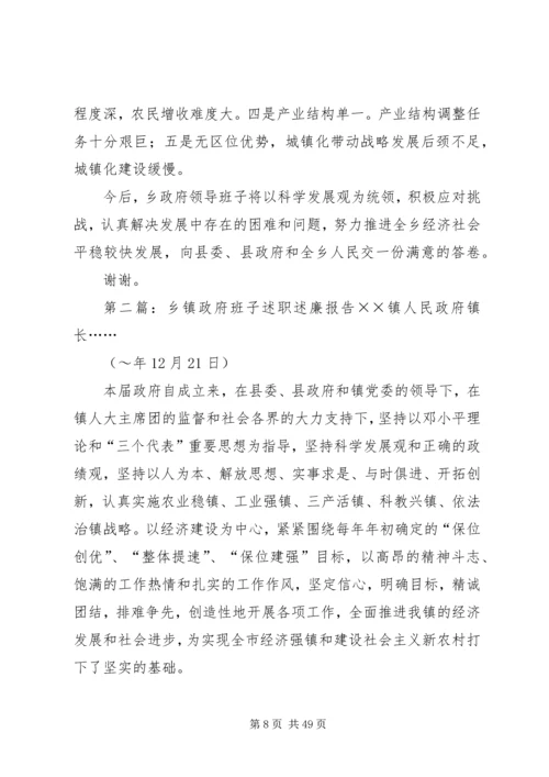 乡镇政府班子述职述廉报告.docx