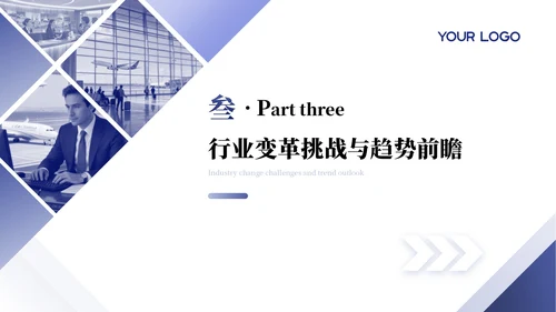 紫色商务旅游行业发展分析报告通用PPT模板
