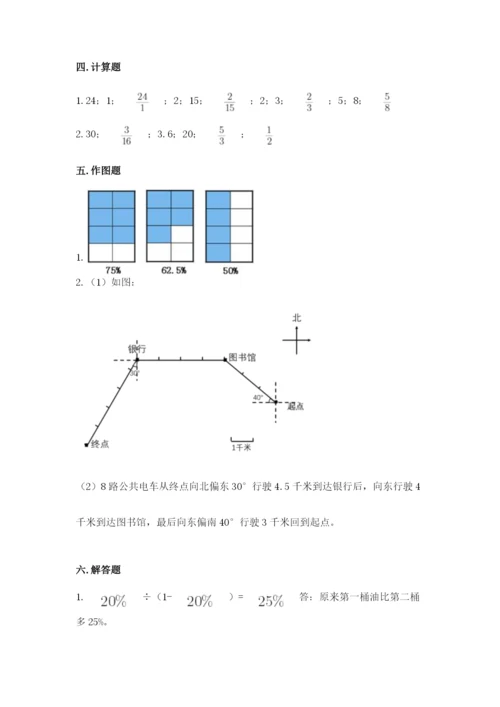 人教版六年级上册数学期末测试卷及答案【基础+提升】.docx