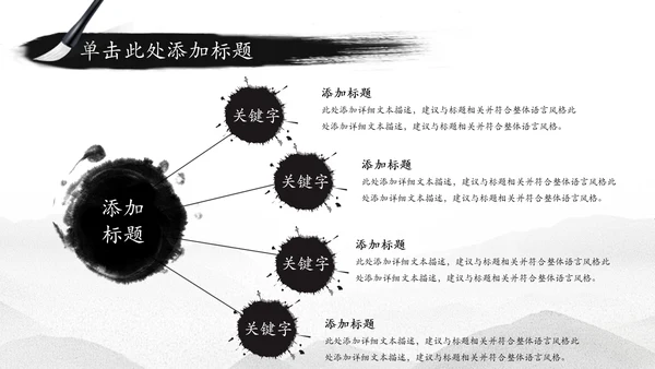 水墨中国风古筝文化PPT模板