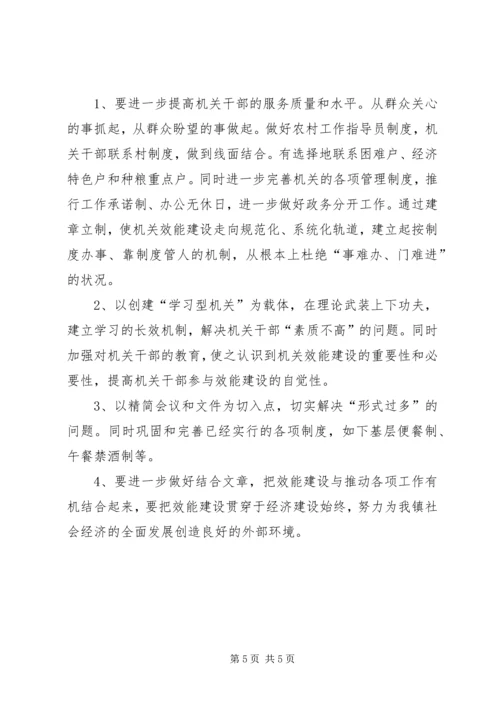 乡镇机关效能建设年终工作总结.docx