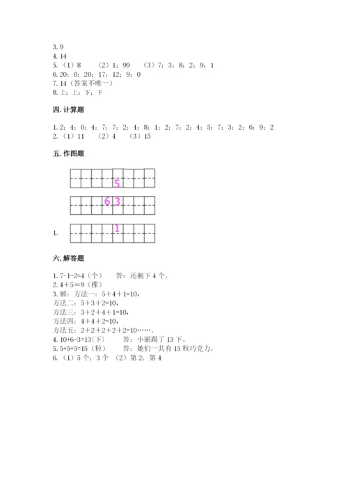 小学数学试卷一年级上册数学期末测试卷ab卷.docx