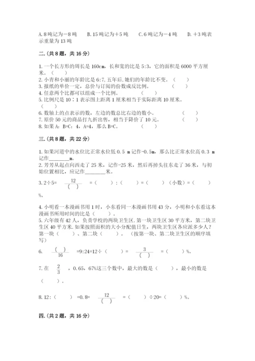 西师大版数学小升初模拟试卷【精练】.docx