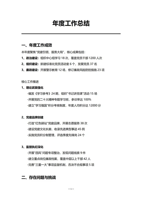 党委办公室年度工作总结