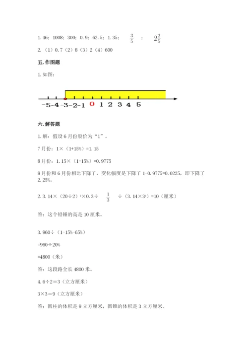 六年级下册数学期末测试卷附答案（夺分金卷）.docx