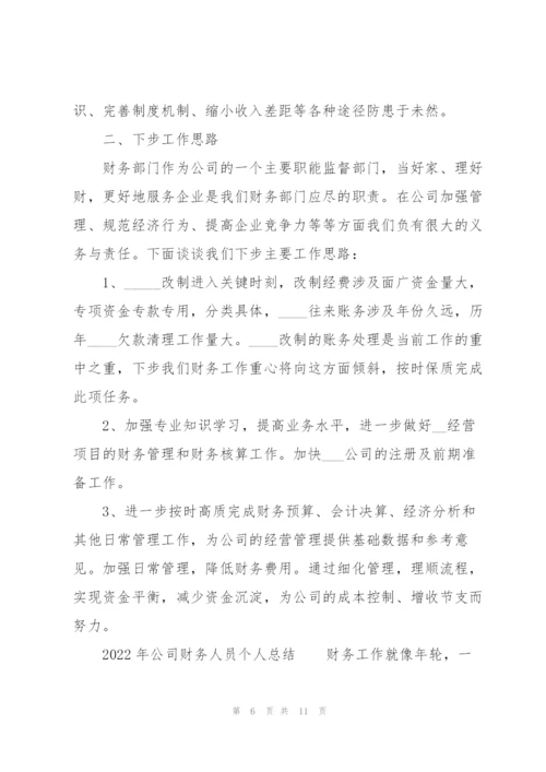 2022年公司财务人员个人总结.docx